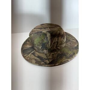 Red Head Men’s Fedora Hat Sz Large Tree Bark Camo Hunting Safari Outdoors